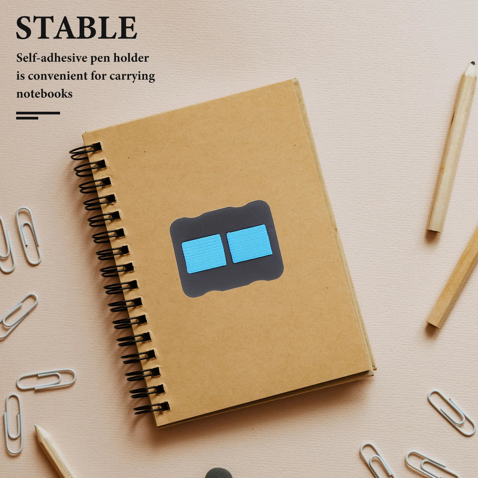 

8Pcs Business Accessories Self Adhesive PU Pen Holder Clip Elastic Band Notebook Planner Journal Pencil Holder