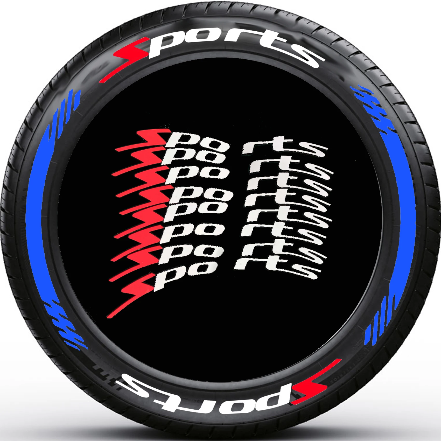 SPORTS Tire Wheel Stickers New Tire Styling Lettering Stickers Permant Decals New Personalized Styling Tyre Stickers for 4 Tires