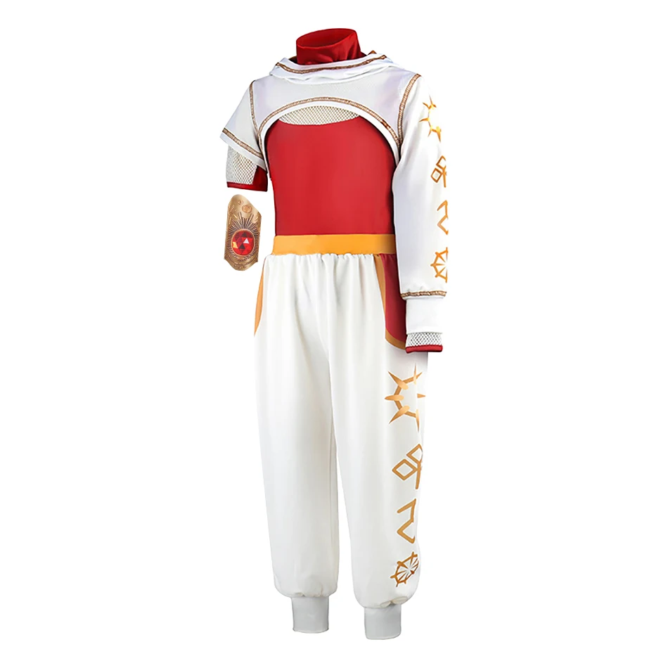 

Girls Zombie Role Play Costume Halloween Red White 3-Piece Outfit Carnival Party Stage Performance Cosplay Costume Child Dress