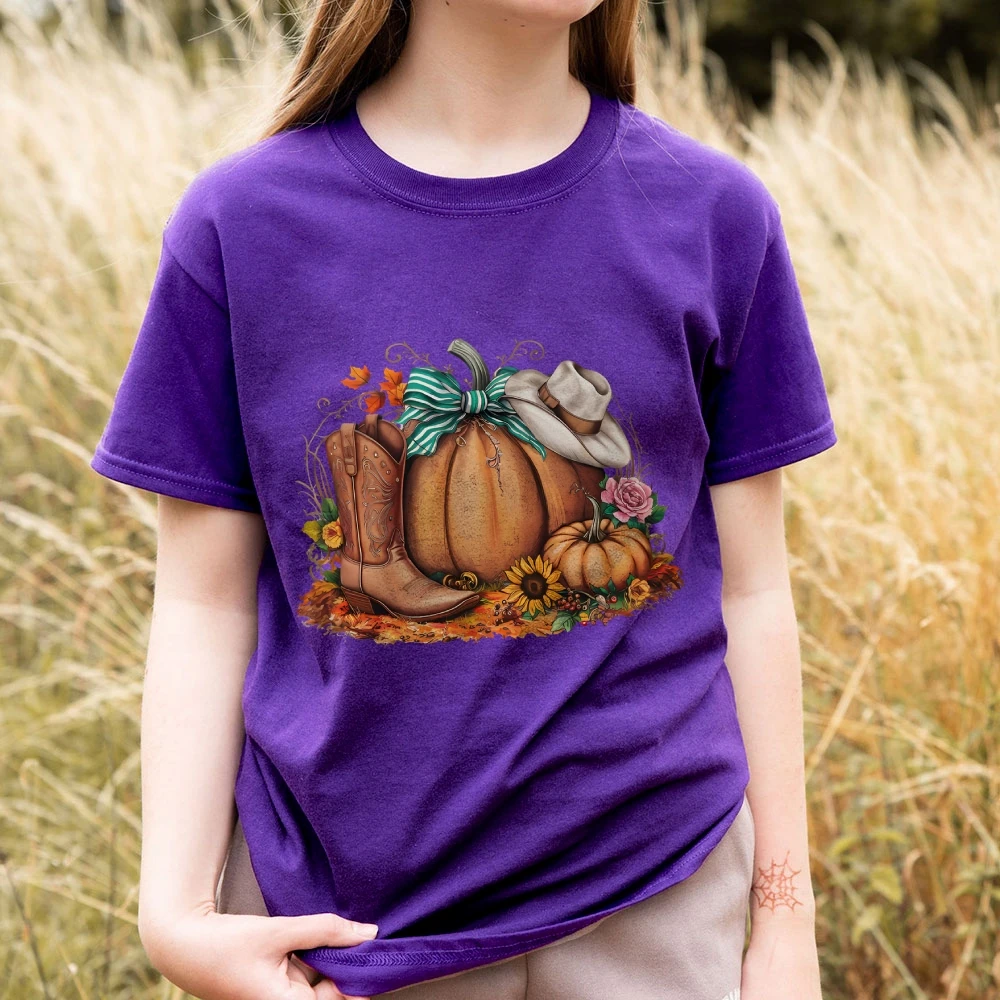 Halloween T-Shirt Howdy Pumpkin Shirt Western Fall Gift Fall Vibes Cowgirl Tee Women Halloween Costumes Women’s Clothes Top Tees