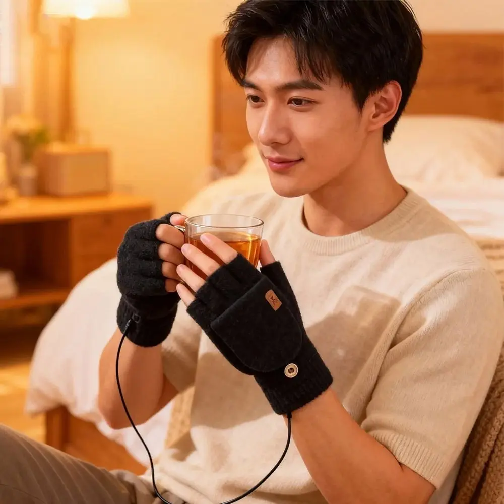 

Прочные зимние перчатки с USB-подогревом, регулируемые нескользящие перчатки для сенсорного экрана, многоразовые теплые перчатки для согрева рук