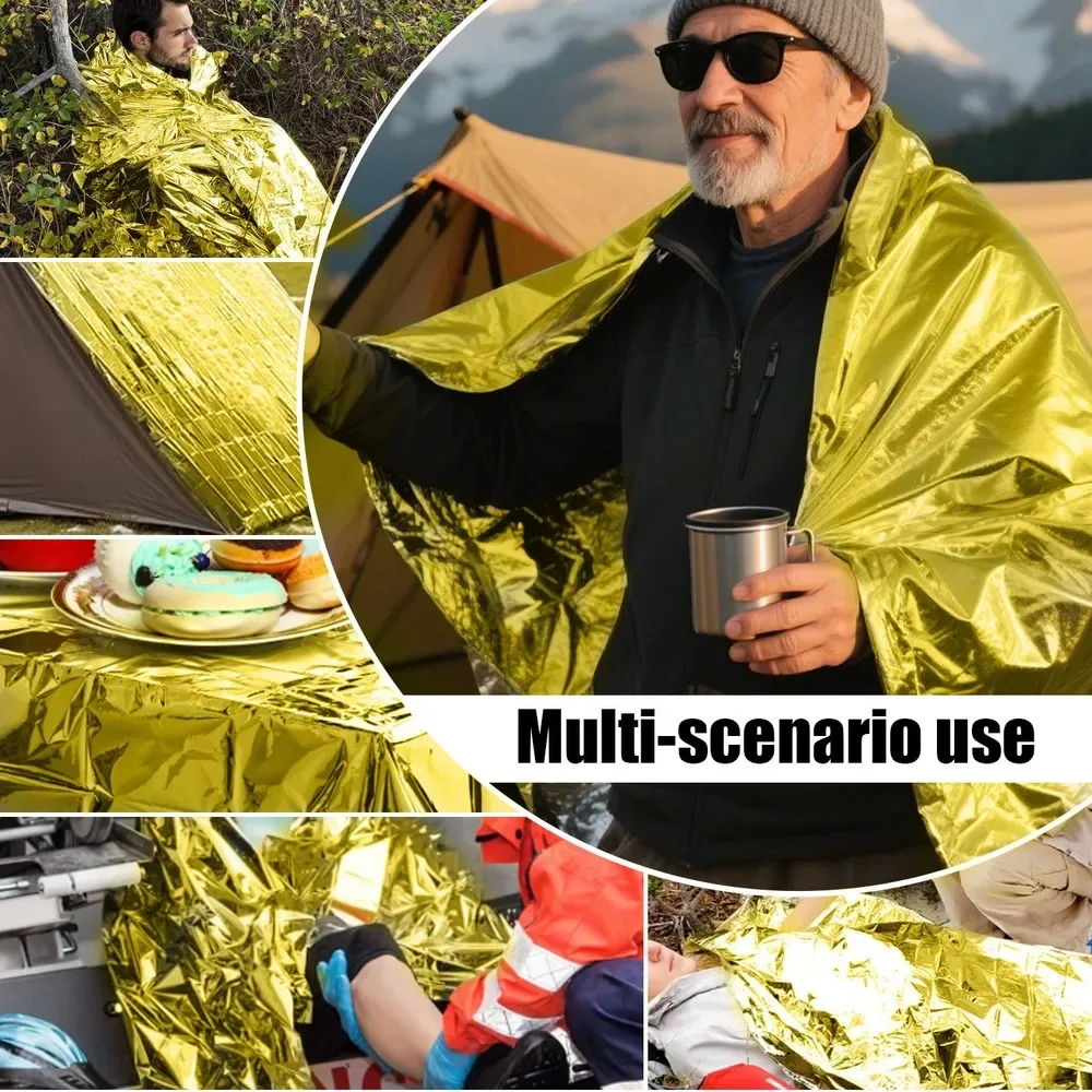 5 حزمة 160X210 سنتيمتر الشتاء بطانية حرارية للطوارئ في الهواء الطلق بقاء الدافئة احباط ورقة لصيد الأسماك التخييم خيمة المأوى النبات Greenh