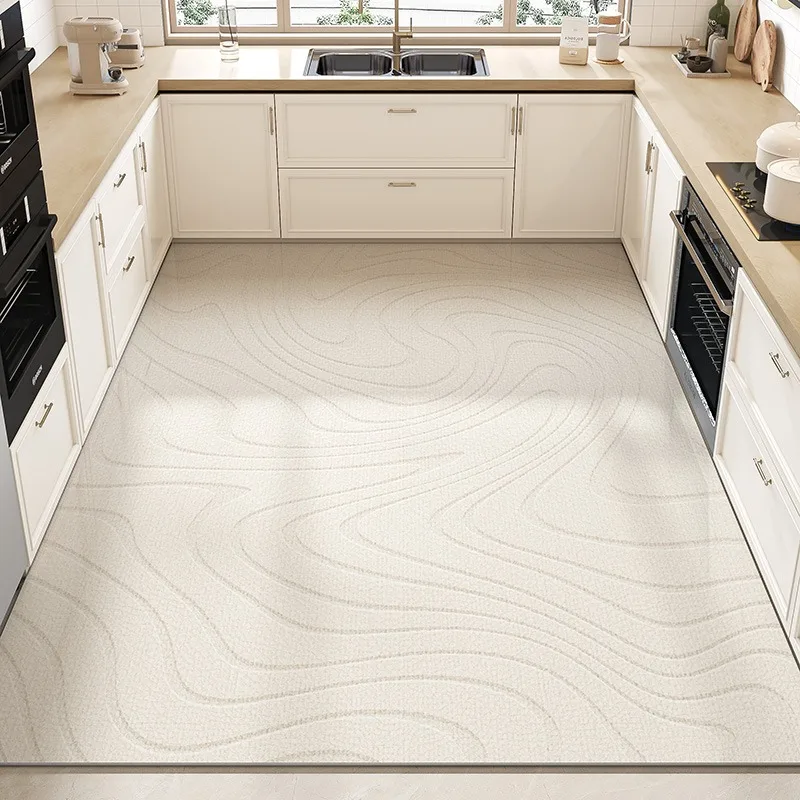 Kitchen Floor Mats Waterproof Non-slip Oil-proof Rugs Pvc Leather Dirt-resistant Carpet Large Size Wash-free Foot Mat Alfombra