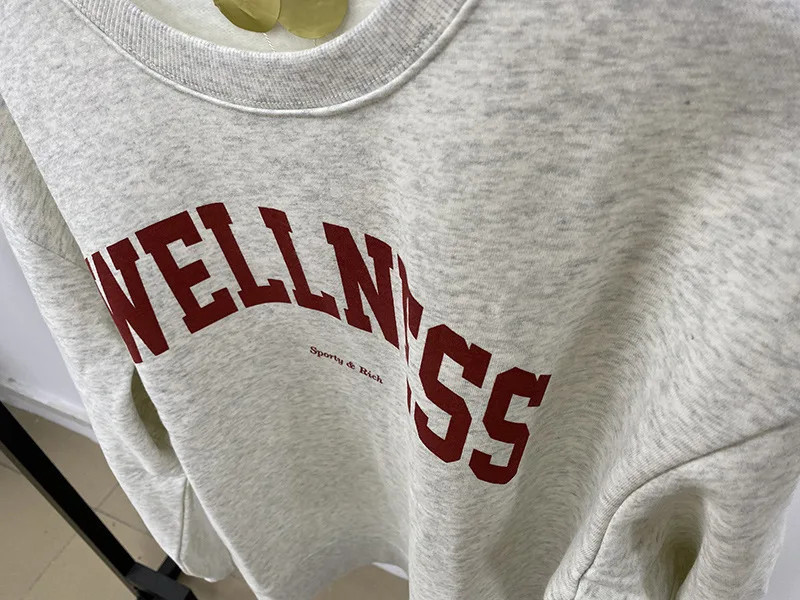 Women's Grey and Navy Sweatshirt Cotton Crew Neck Long Sleeve Relaxed Fit Autumn Winter Sweatshirt Female Winter Clothes Women