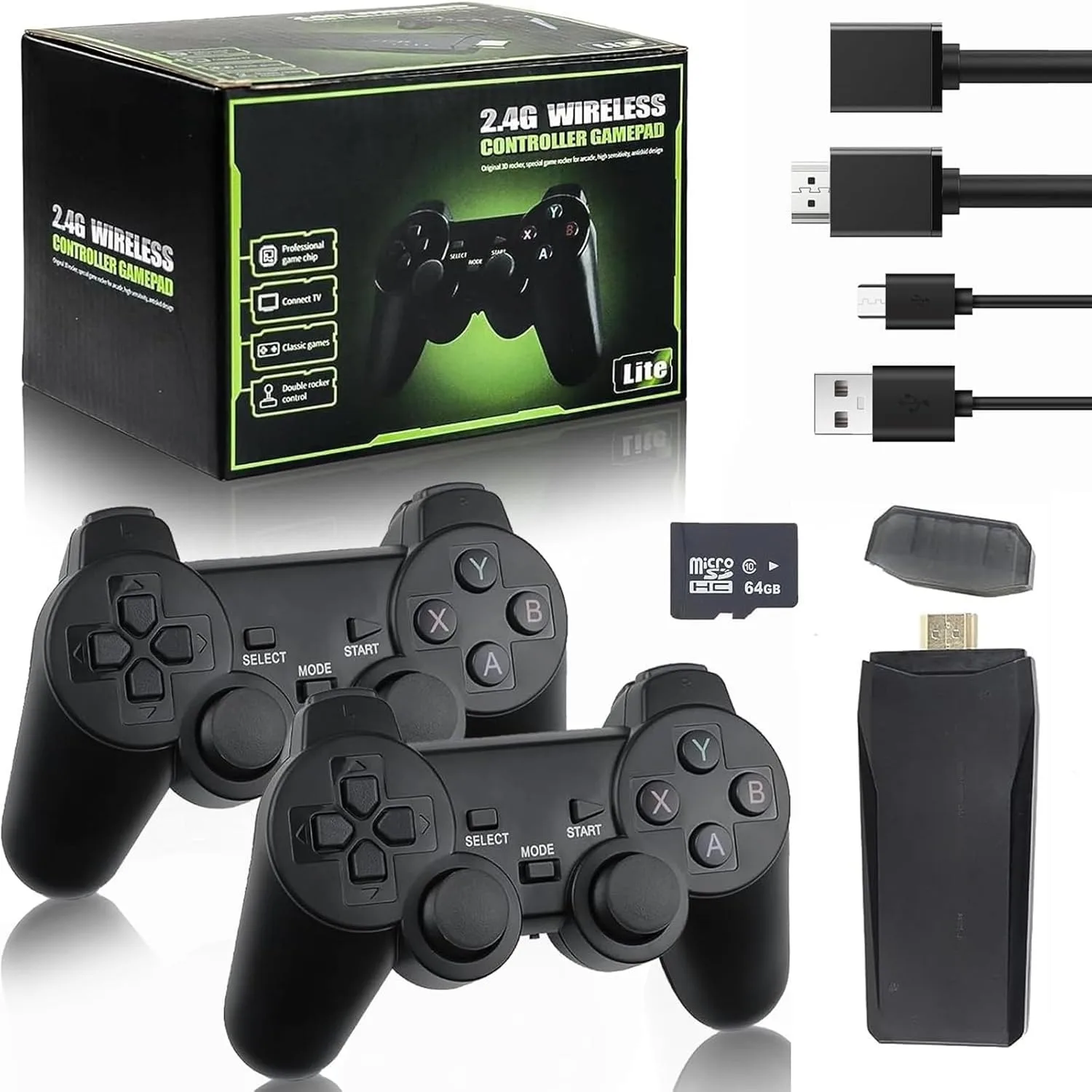وحدة تحكم ألعاب لاسلكية ريترو M8 لعبة فيديو عصا 4K HDMI مخرج التوصيل والتشغيل صندوق ألعاب الحنين المدمج في 20000 لعبة + للتلفزيون ،