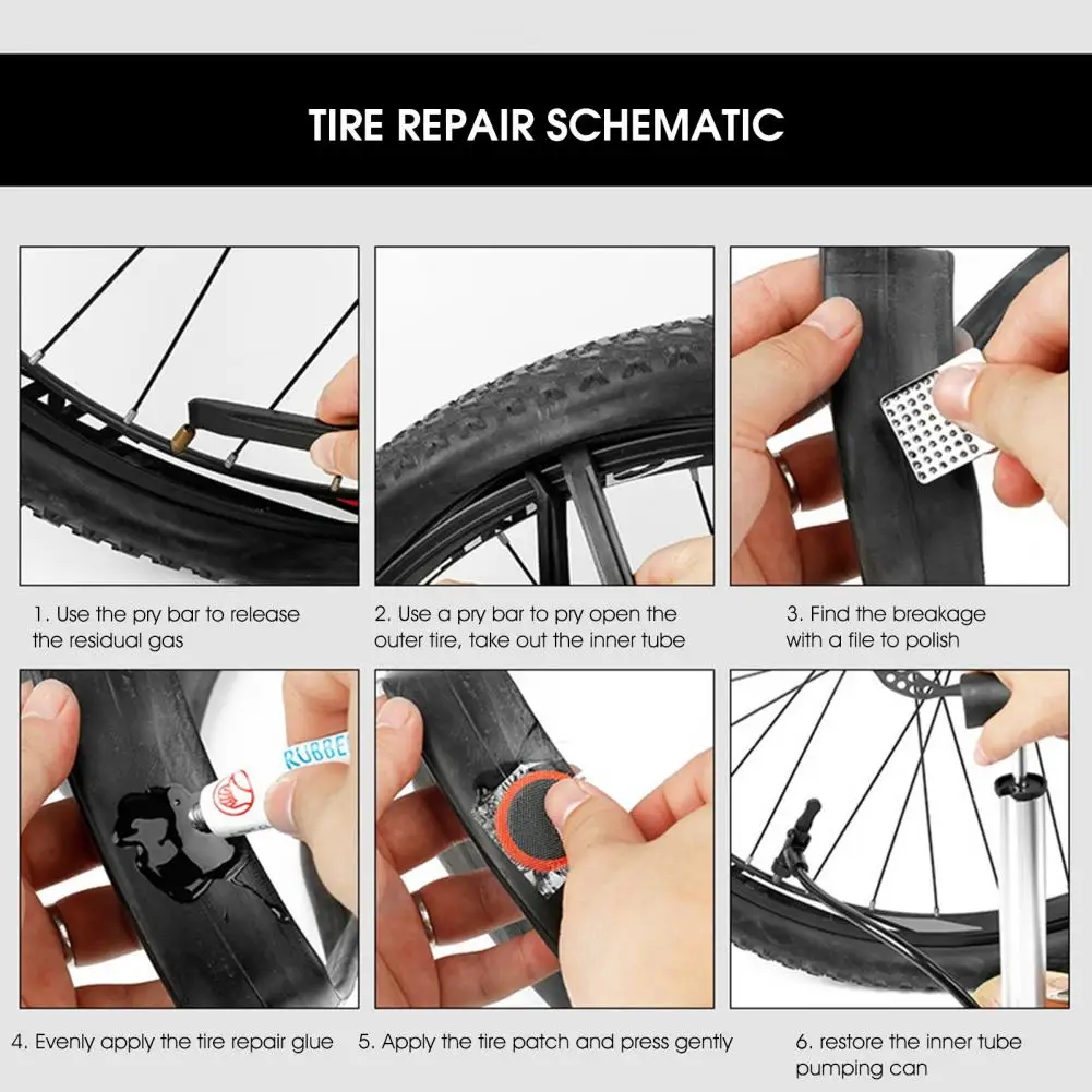 1 Set Useful Tire Patch Glue  Wear-resistant Plastic Tire Repair Tool  Tear Resistant Tire Patch Repair Tool