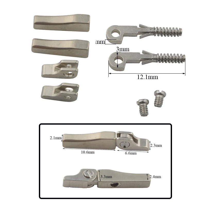 10sets 2.3mm Width Eyewear Spring Hinge With Case Glasses Easily Installed Flex Hinge Broken Spring Replacement Part