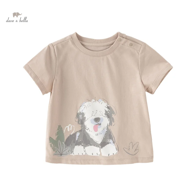 Dave Bella 2024 New Summer Boy’s Baby T-Shirt Children Top Short Sleeve Cartoon Casual Cool Outdoor Sport DB2240468