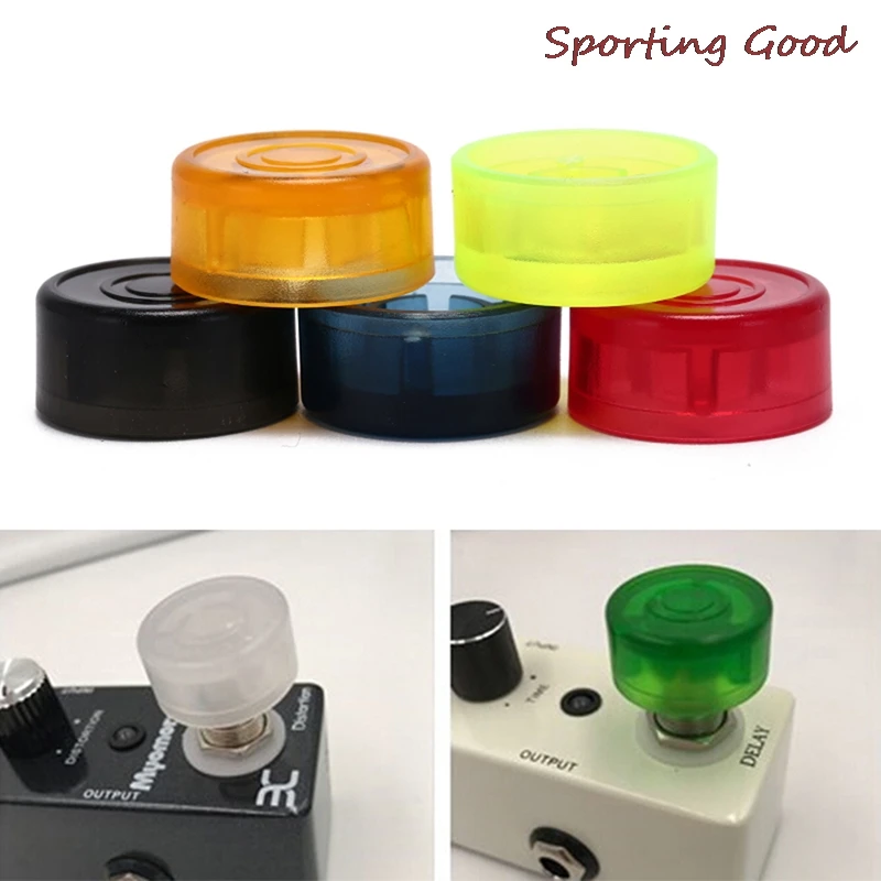 5Pcs Gitarre Effekt Pedal Fuß Nagel Kappe Fuß Schalter Topper Knopf Zubehör Kunststoff Stoßstangen Fußschalter Schutz Candy Farbe