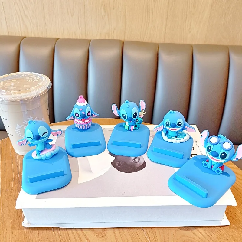 

Kawaii Disney Stitch Mobile Phone Ipad Stand Bedside Table Stand Cute Cartoon Figure Multi-functional Mobile Phone Decoration