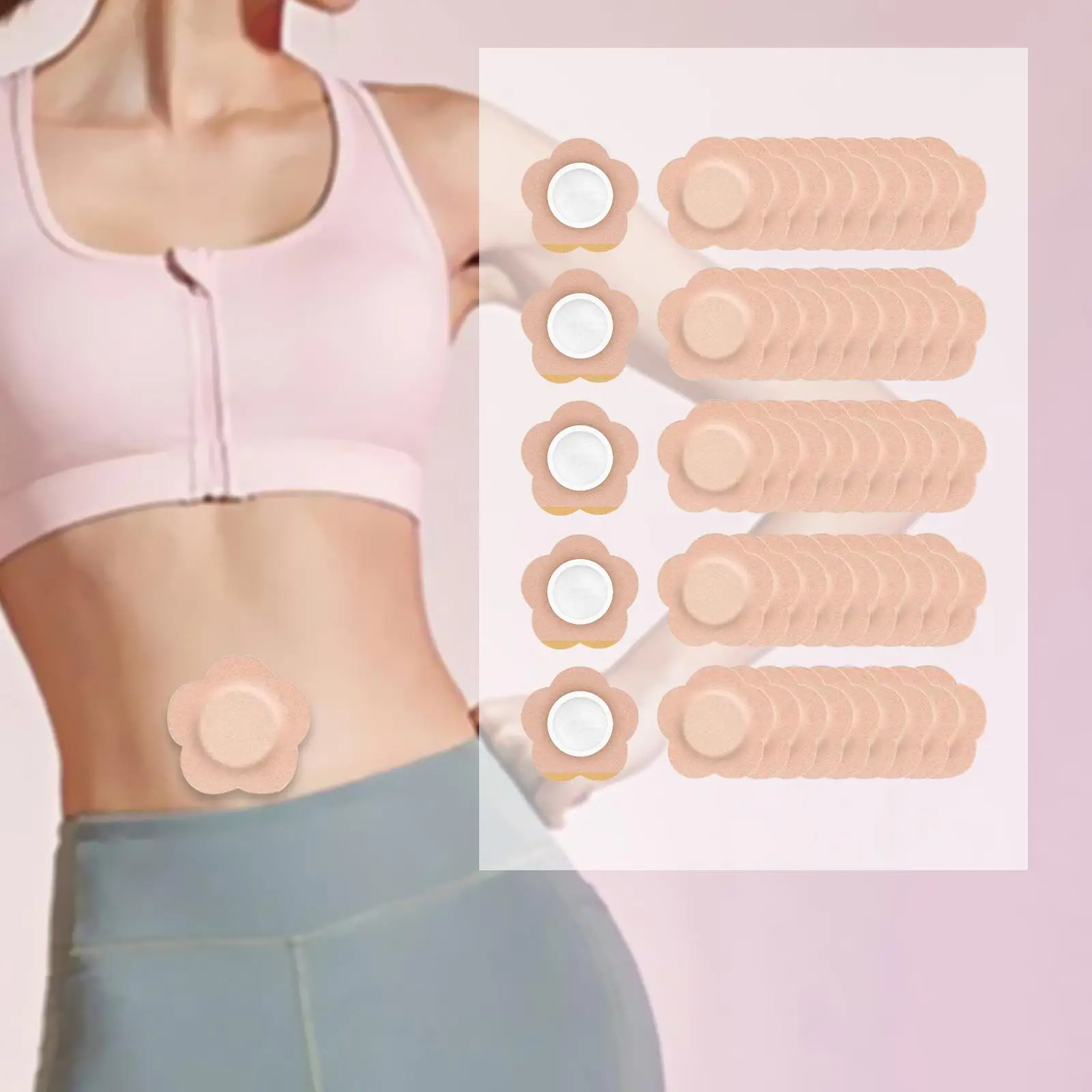 

50 Pieces Castor Oil Pack Wraps Absorbent Leakproof Breathable Navel Patches