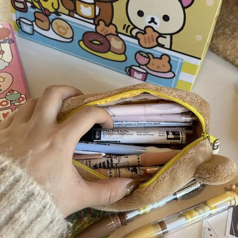 Creative Cartoon Bear Pencil Case Multifunctional Large Capacity Stationery Pouch Plush Storage Bag