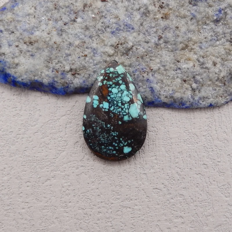 Natural Stone Turquoise Cabochon,Water Drop Cabochon For Pendant DIY Making Jewelry Finding Free Drilling 27x17x4mm 3g