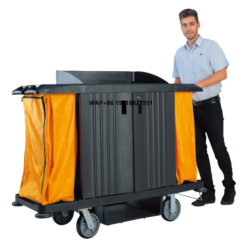 Competitive Housekeeping Commercial Janitor Trolley Cleaning Cart Guest Room Service Cart With Cheap Price