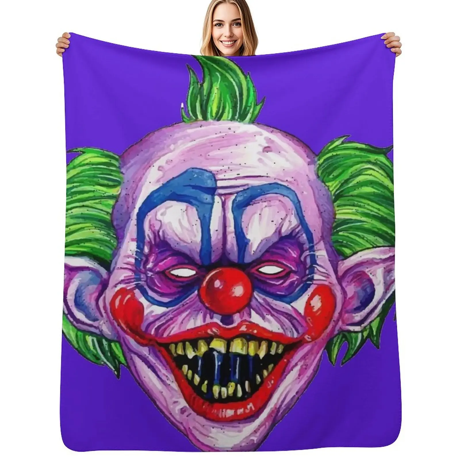 Shorty The Killer Clown Representation Throw Blanket Cozy Throw Blanket for Bed Sofa Chair