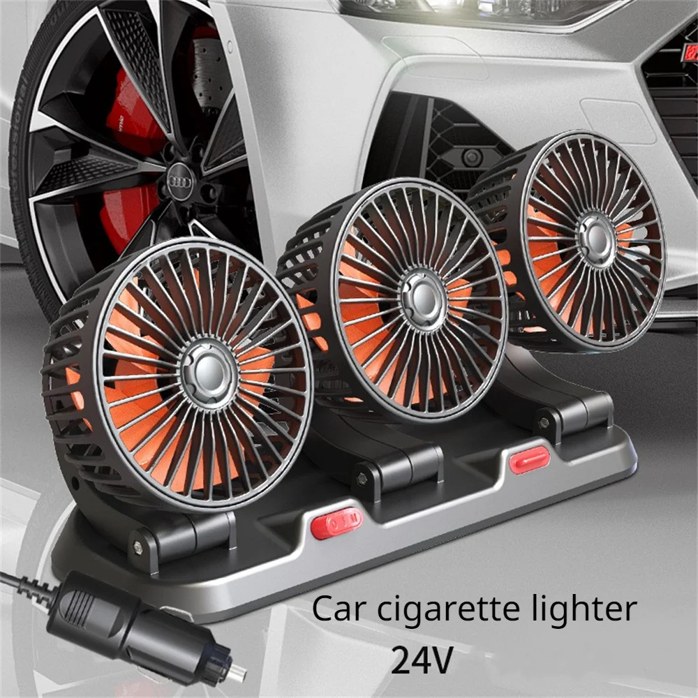 Auto Ventilator 360 ° Verstelbare 3 Hoofd Lucht Ventilator Auto Elektrische Ventilator Usb/12V/24V Ventilator 2 Snelheden Auto Stille Ventilator Voor Thuis Bureau Kantoor & Auto
