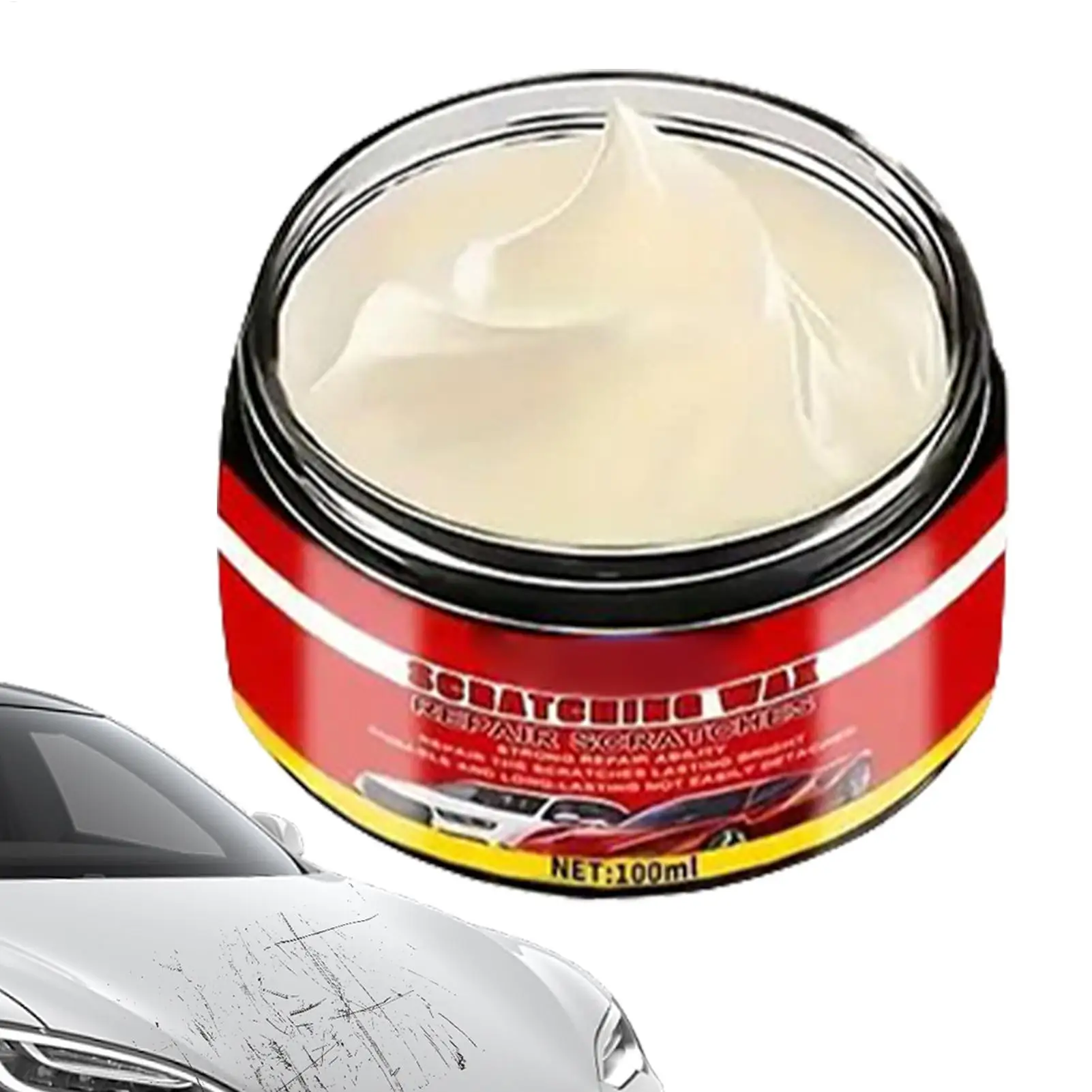 Car Scratch Repair Wax 100ml Car Scratch Eraser Long-Lasting Cleaner With Sponge Coating Polishing For Paint Automotive Exterior view 3