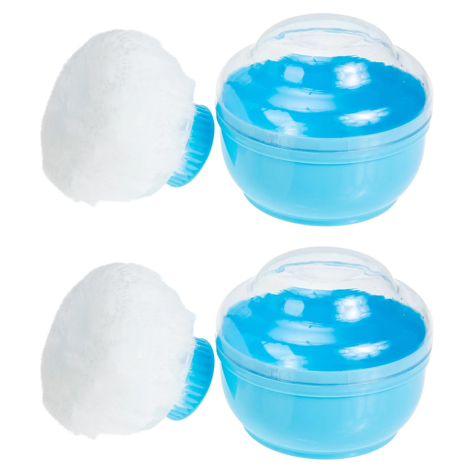 

2Sets Puff Case Soft Delicate Handle Suitable for Infant Talcum Powder Even Application Storage Container