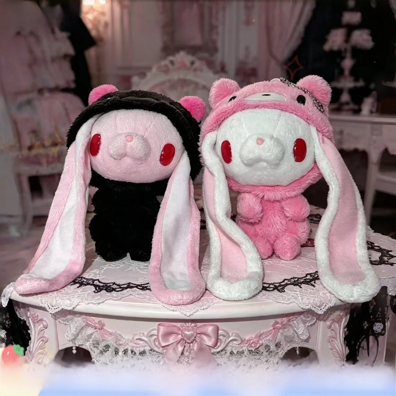 adorable-bear-versatile-rabbit-pink-white-black-transforming-doll-bag-charm-women's-accessory-jcknbj-vintage-style-fashionable