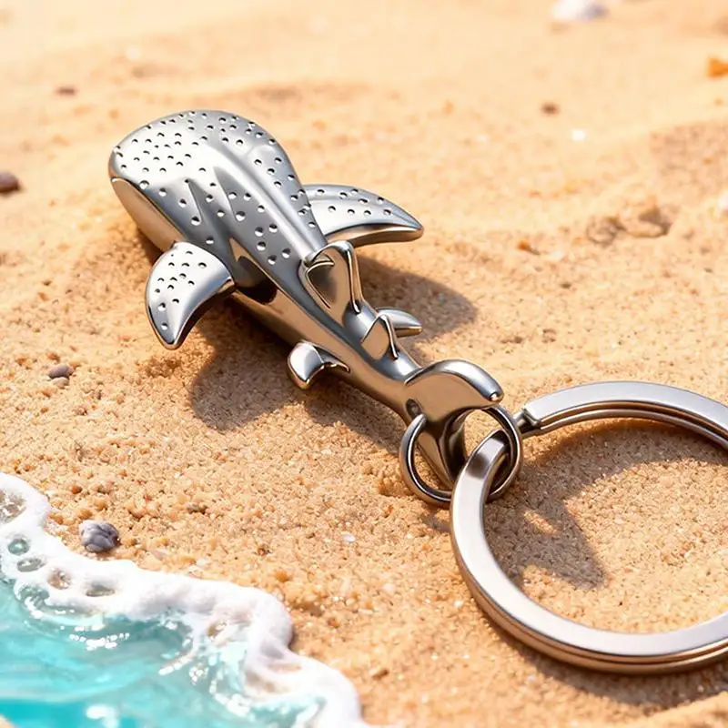 Metallischer Mini-Walhai-Schlüsselanhänger, kreativer Anhänger, Auto-Schlüsselring, Taschenanhänger, Geschenk – Detail 10