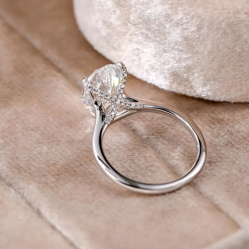 High-end Custom Jewelry IGI certificate real gold DE-VS-VVS Wedding ring engagement RING view 4