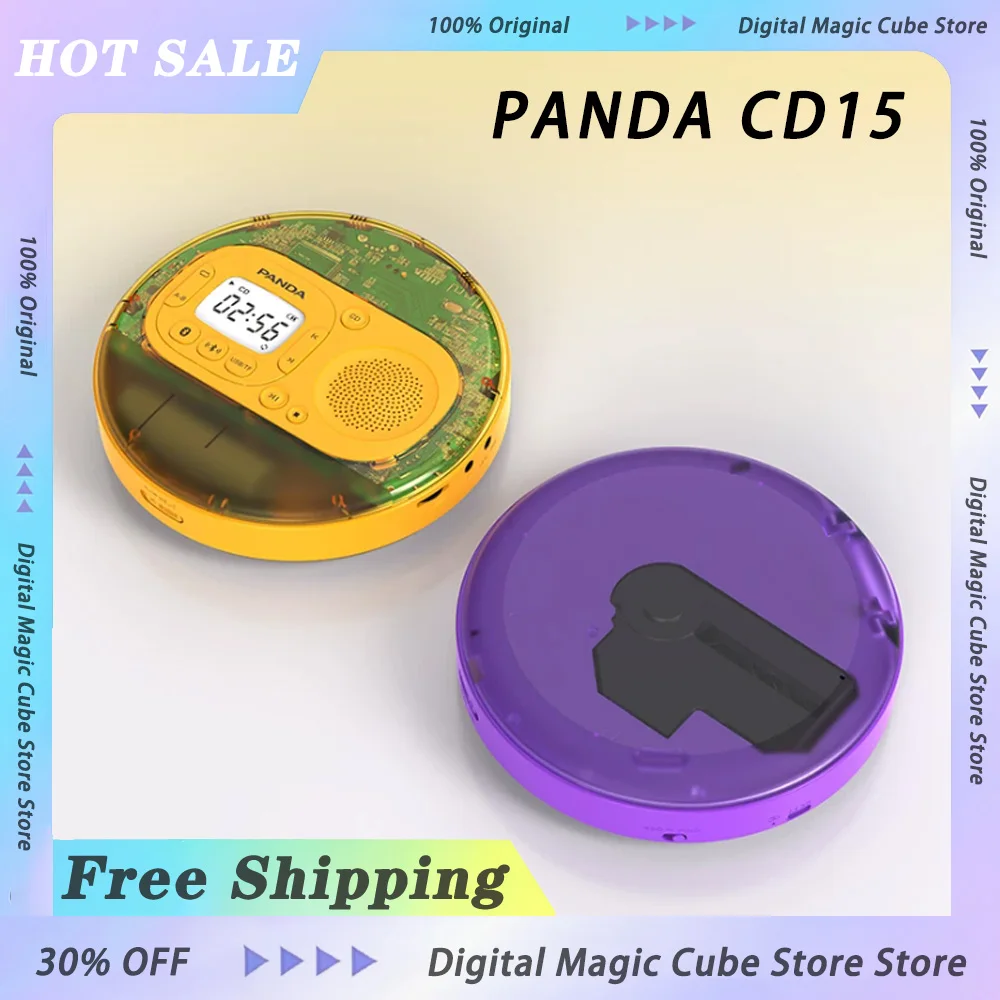 PANDA CD15 Bluetooth CD Player Potable Walkman Record Player Disc compact disc mini retro CD Player