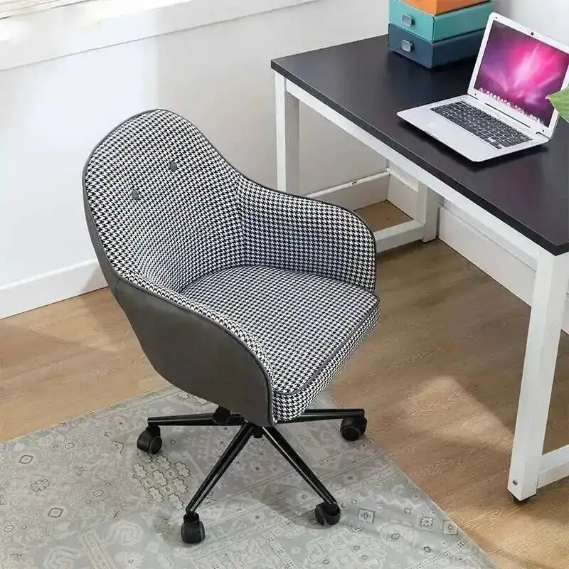 

Modern Chairs Furniture Houndstooth Office Office Fabric Home Study Comfortable Backrest Swivel Chair Ergonomic Computer Chair