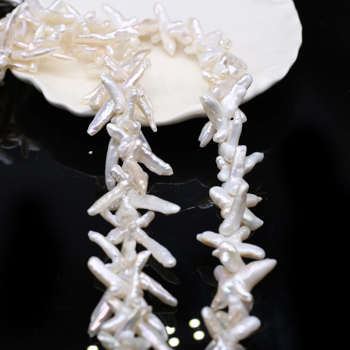 Baroque Cross Shaped Bead Natural Freshwater Pearl Bead Jewelry Making DIY Necklace Bracelet Accessories Gift