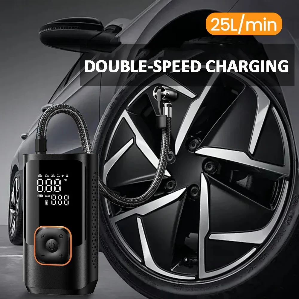 Car Tire Inflator Air Compressor 150PSI Portable Electric Air Pump For Car Motorcycle Bicycle Tire 12V Air Filling Pump Tools