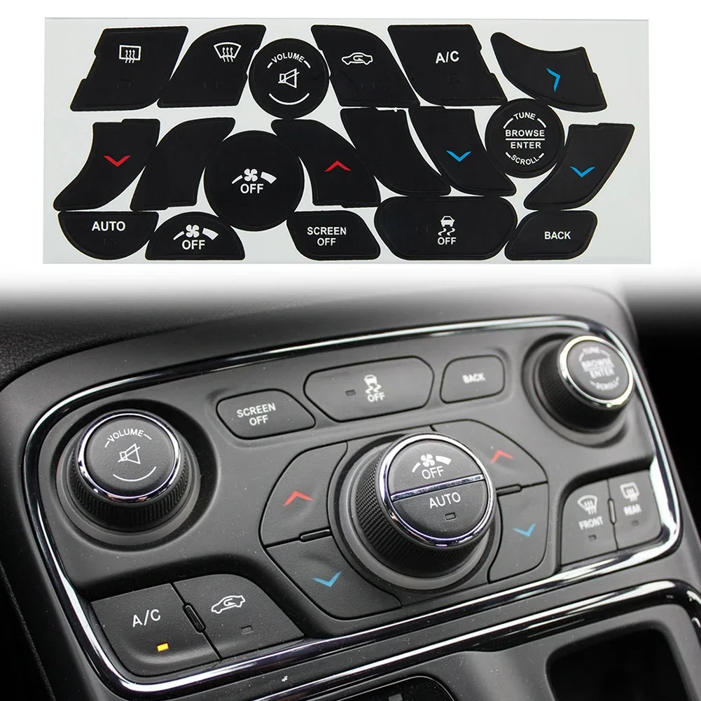 Sticker Button Repair A/C Climate Control Black Decals Direct Replacement For Chrysler 14-17 200 Brand New High Quality