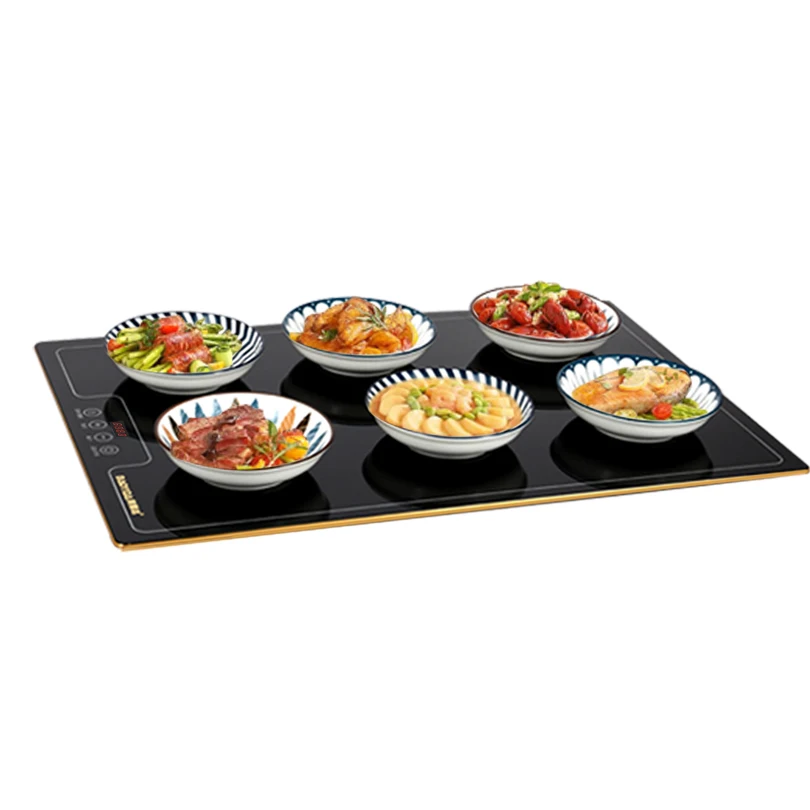 High Quality Aluminium Alloy Tempered Glass Electric Food Warming Tray Adjustable Temperature Party Hot Plate for Families for