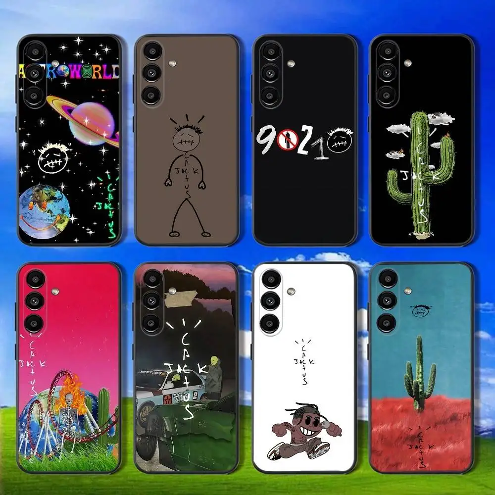 

C-Cactus J-Jack Travis Scott Phone Case For Samsung Galaxy A13,A21s,A22,A31,A32,A52,A53,A71,A80,Soft Black Shell