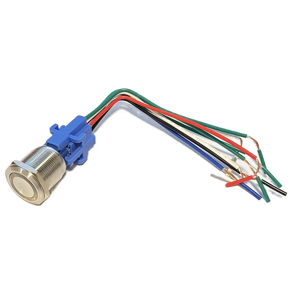 Przełącznik przyciskowy wiązka przewodowa złącze wtykowe do 22mm RGB 1 no1nc przełącznik z 15cm kable w wiązce (tylko złącze)