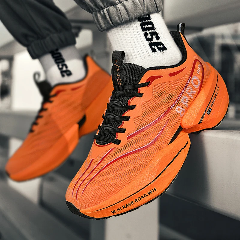 Men Running Sport Shoes Casual Marathon Carbon Plate Air Cushion Highquality Women's Comfortable Athletic Nonskid Tenis Sneakers image 5