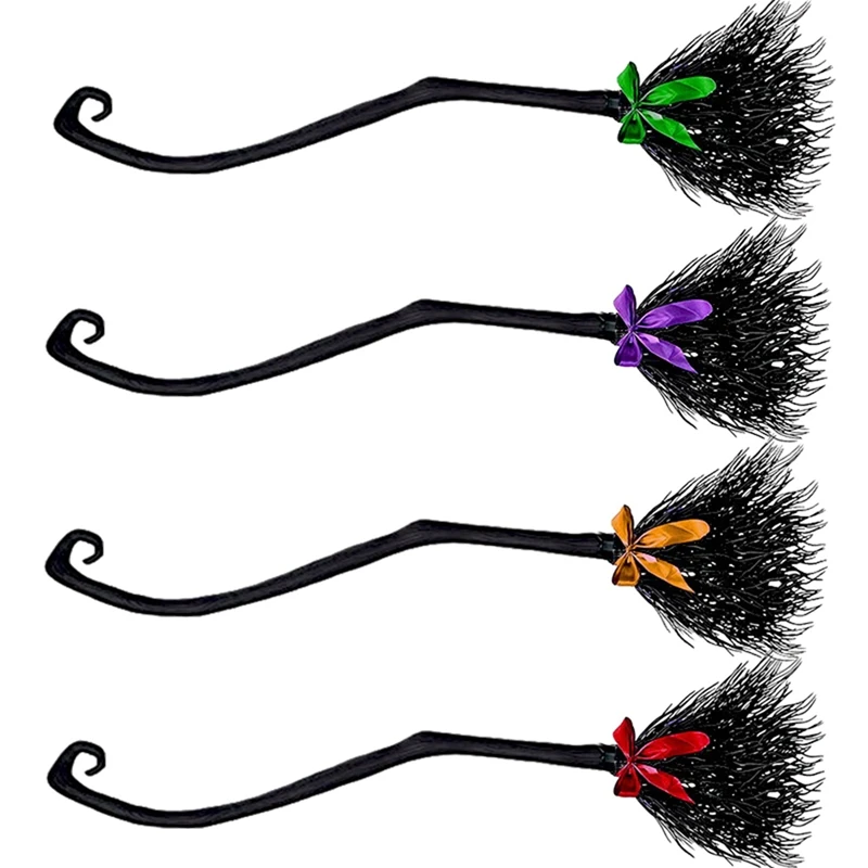 Halloween Decoration Witch Flying Broomstick,Party Dance Costume Props Witch Broomstick Decoration Easy To Use Black & Red