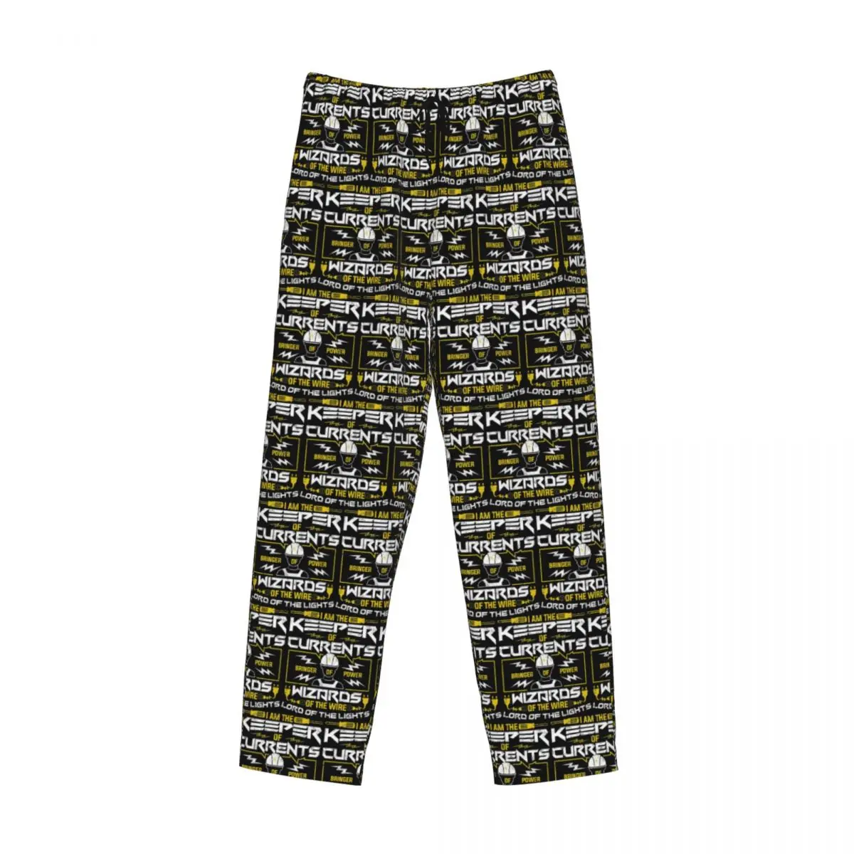 

Custom Electrician Electrical Engineering Power Pajama Pants Men Sleepwear Sleep Lounge Bottoms with Pockets