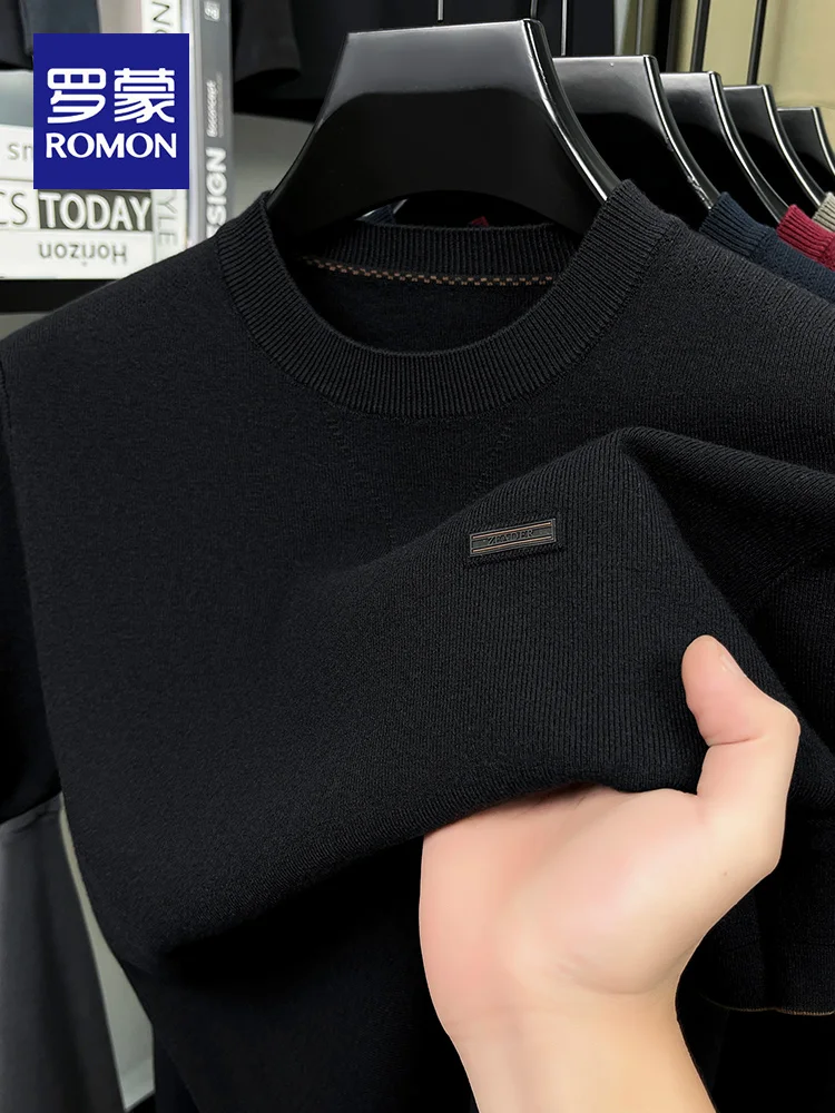 

Мужской вязаный свитер с круглым вырезом, повседневный, теплый, приятный к телу, базовый, для осени и зимы, модный, для дома и отдыха