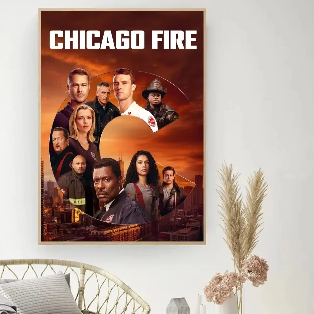 Hpt TV Chicago Fire Poster DIY Retro Movie Poster Wall Art Painting Research Stickers Wall Painting Canvas Painting