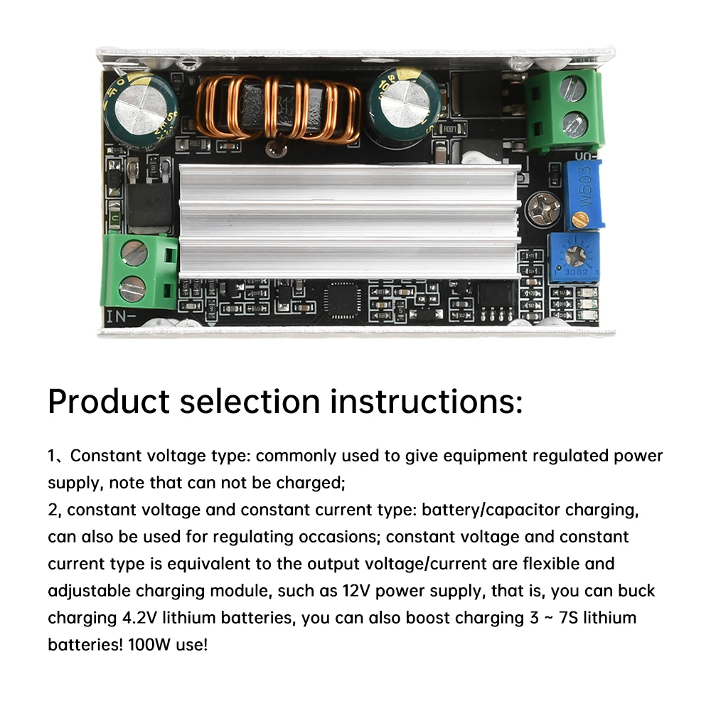 5-30V to 2-30V/6-30V to 3-30V 8A 120W Automatic Buck-Boost Module Constant Voltage Constant Current Step Up Board