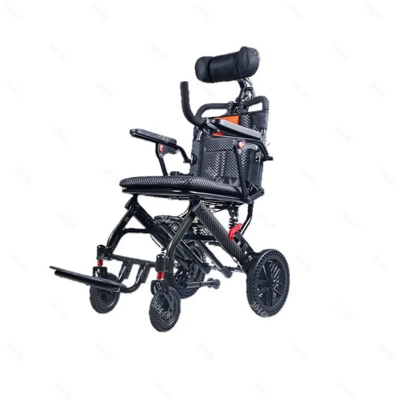 

Reclining Wheelchair Foldable Lightweight Small Elderly Portable Simple Travel Airplane Elderly Hand Push Mobility Travel