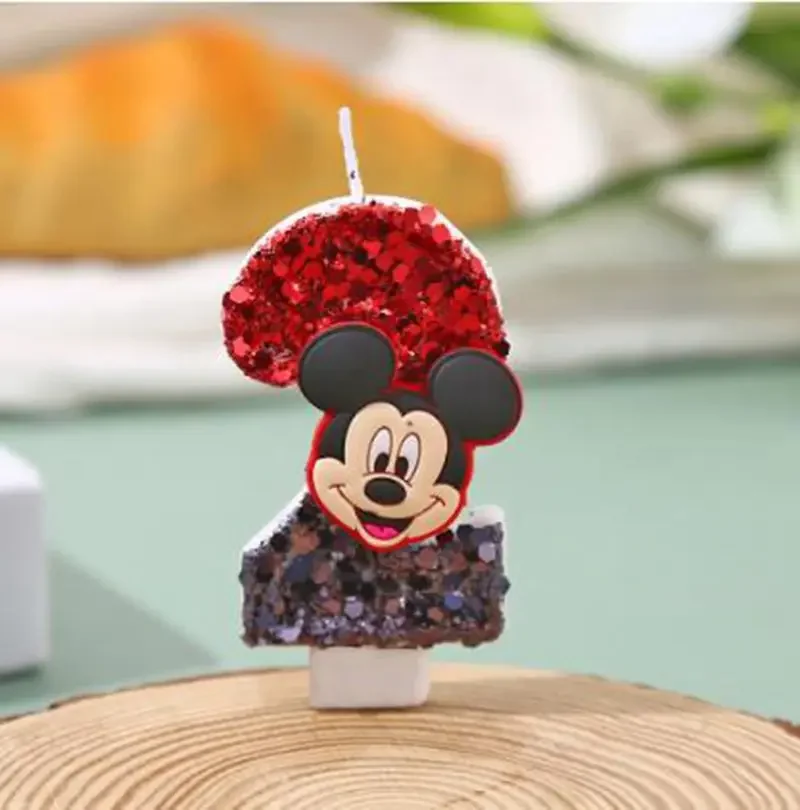 New New Red and Black Sparkling Powder Mouse Happy Birthday Number 0-9 Candles Cartoon Cake Cupcake Topper Party Decoration Supplies - Aliexpress Deal