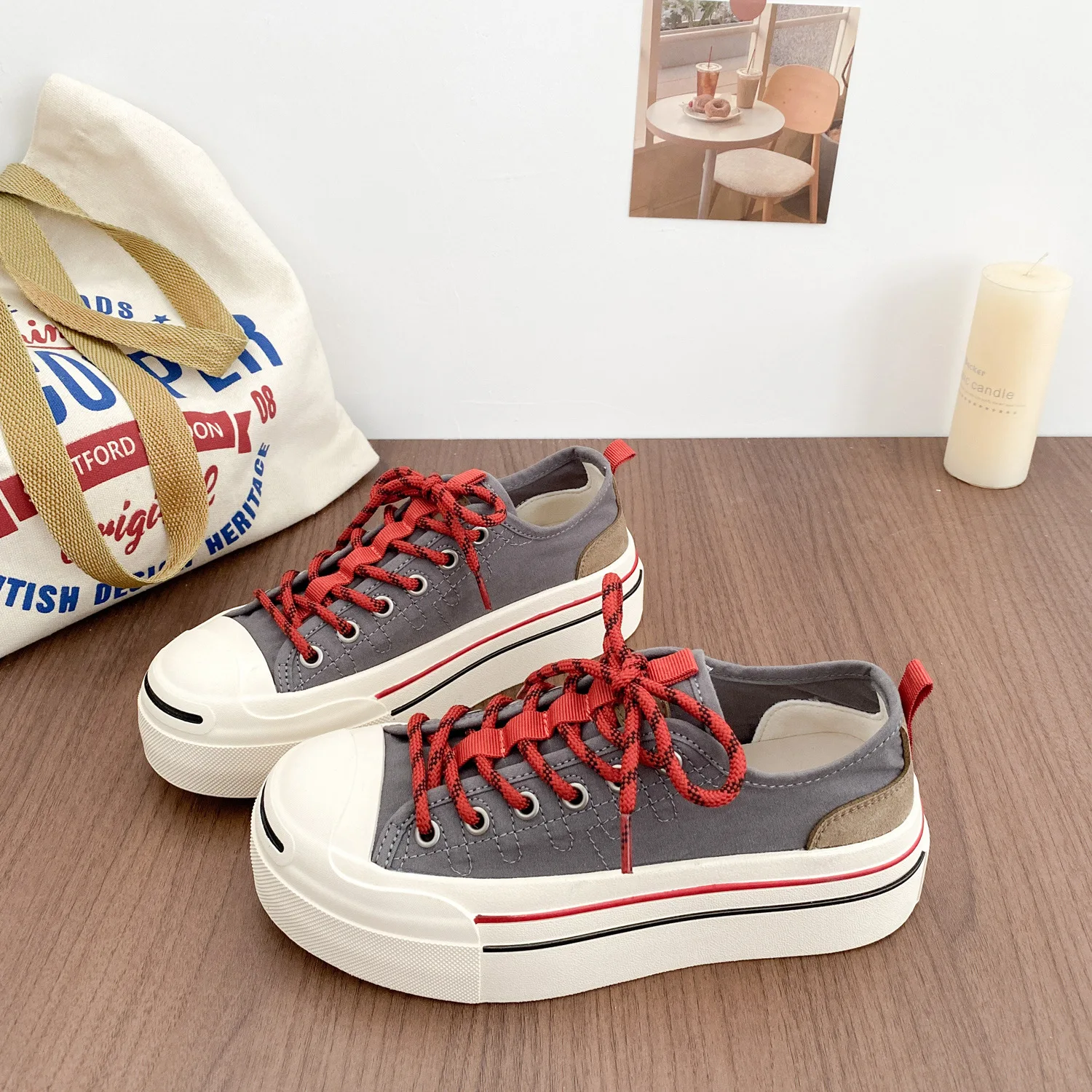 Nouvelles baskets en toile rét - Platform Sneakers Chunky avis et prix