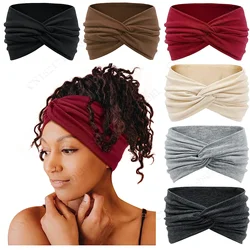Twisted Wide Headbands for Women Extra Large Turban Workout Headband Fashion Yoga Hair Bands Boho Twisted Thick Hair Accessories