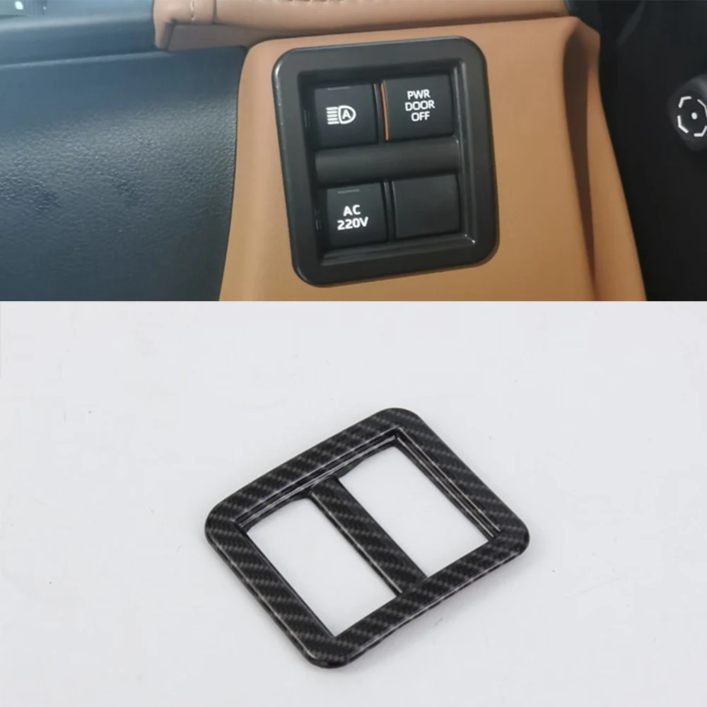 For Toyota Alphard 2024 Left Hand Drive Car Front Light Switch Frame ABS Sticker Interior Styling Accessory