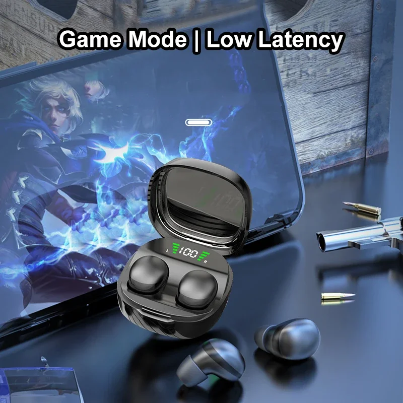 Mini auriculares invisibles Bluetooth 5,3, auriculares inalámbricos estéreo HiFi con reducción de ruido, auriculares deportivos impermeables