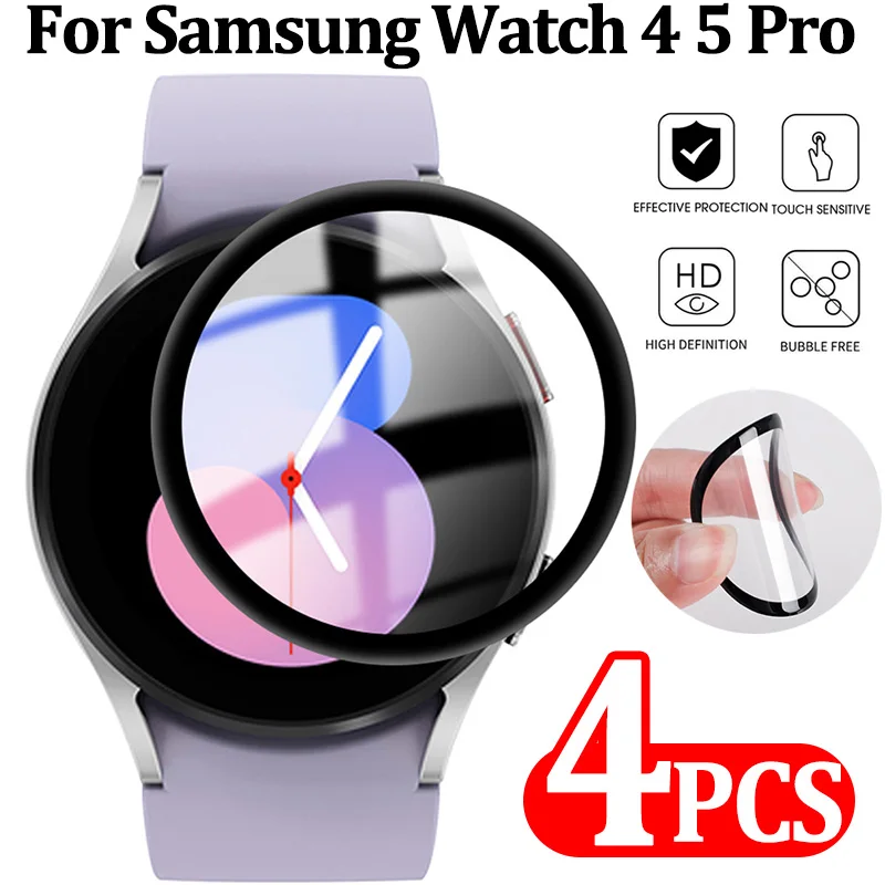 For Samsung Galaxy Watch 4 5 Pro 3D Curved Screen Protector Full Coverage HD Shatterproof Film for Samsung Watch 4 5 40/44 MM