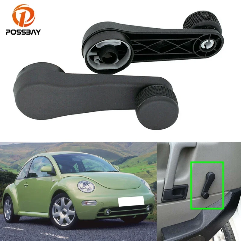 2Pcs Car Window Winder Handle For VW T4 Transporter(1990-2003 1H0837581D For Cabrio 1995 1996 1997 1998 1999 2000 2001 2002