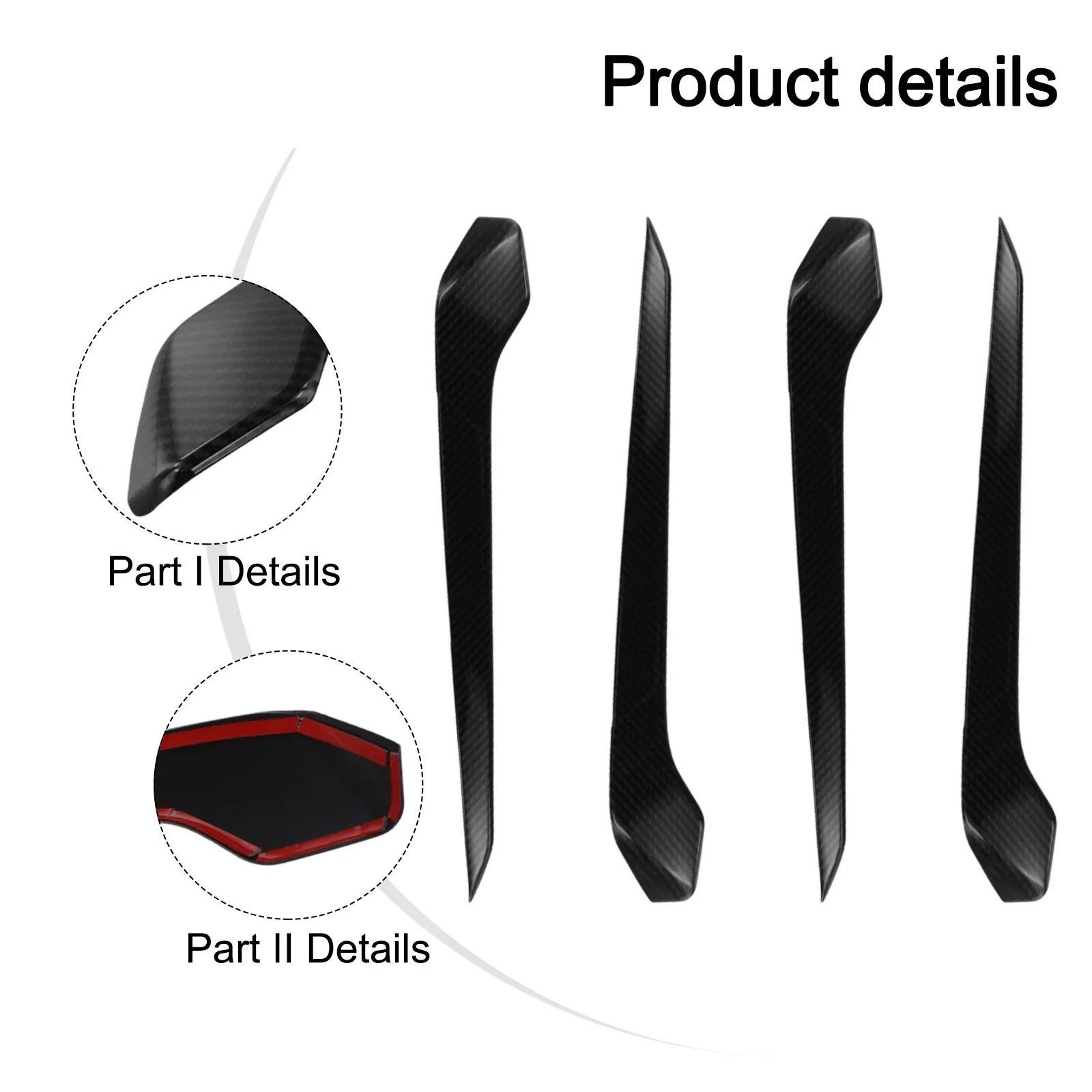 

For Toyota For RAV4 2019 2021 Carbon Fiber ABS Interior Door Trims Decorative Moulding Accessories to Upgrade Door Panels
