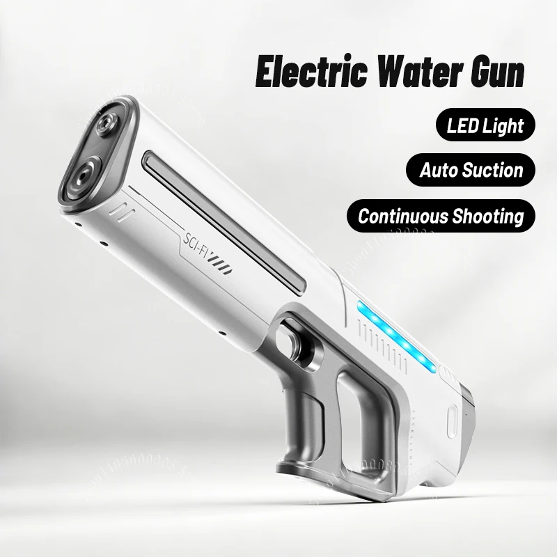 電動水鉄砲-自動吸水-ledライト付き-連続射撃-高圧-夏-ビーチ-プール-ウォーターブラスター-おもちゃ-大人-子供向け