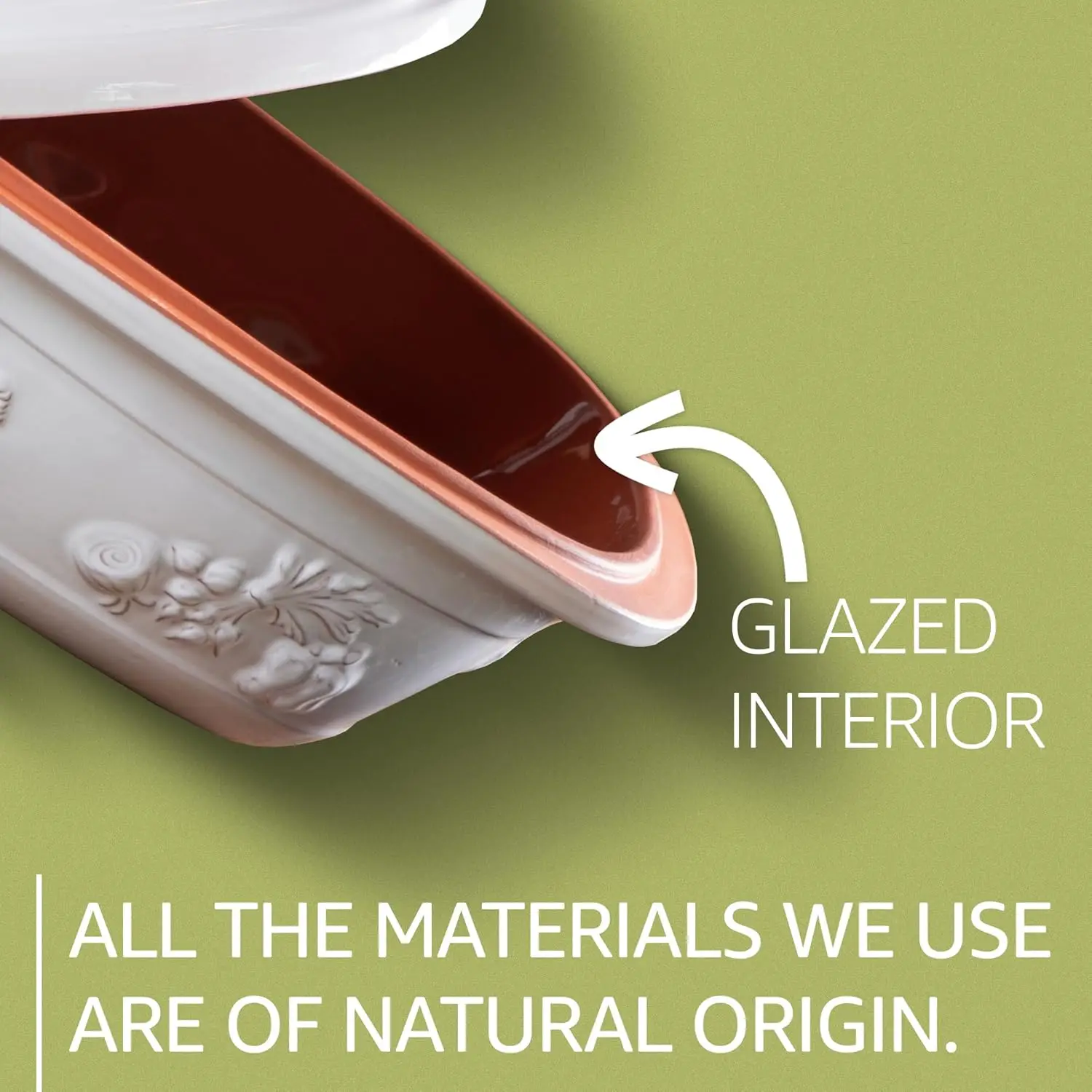 Rustico Clay Roaster | Non-Stick Dutch Oven | Healthy Pot Cooking | Clay Baker | Versatile Cooking Vessel - 5.2 Quart (5 Liters)